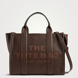 MARC JACOBS THE LEATHER MEDIUM TOTE BAG CHOCOLATE GANACHE NWT